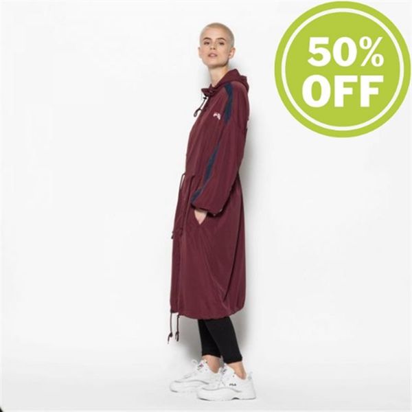 Fila Ellie Long Long With Zipper Women's Jackets - Brown,NZ 712-56938